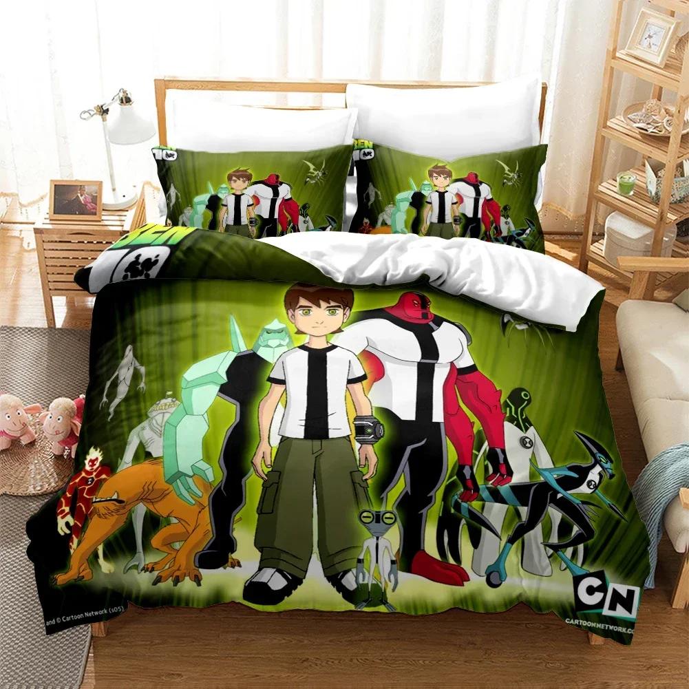 3D Ben Alien Force 10 Comfortable Duvet Quilt Cover Pillowcase Bedding Set Children Bedroom Decoration Home Textile