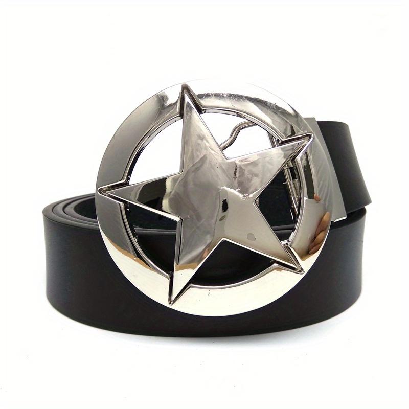 1 stk Sølvfarget Pentagram Logo Beltespenne Metall Cowboy Beltespenne Casual Western Cowboy Beltespenne Sinklegering Pentagram Beltespenne