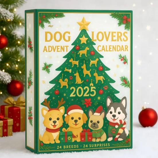 Dog Lovers Advent Calendar Christmas Dog Countdown Calendar with 24 Dog Breeds Puppy-Themed Surprise Gift Set
