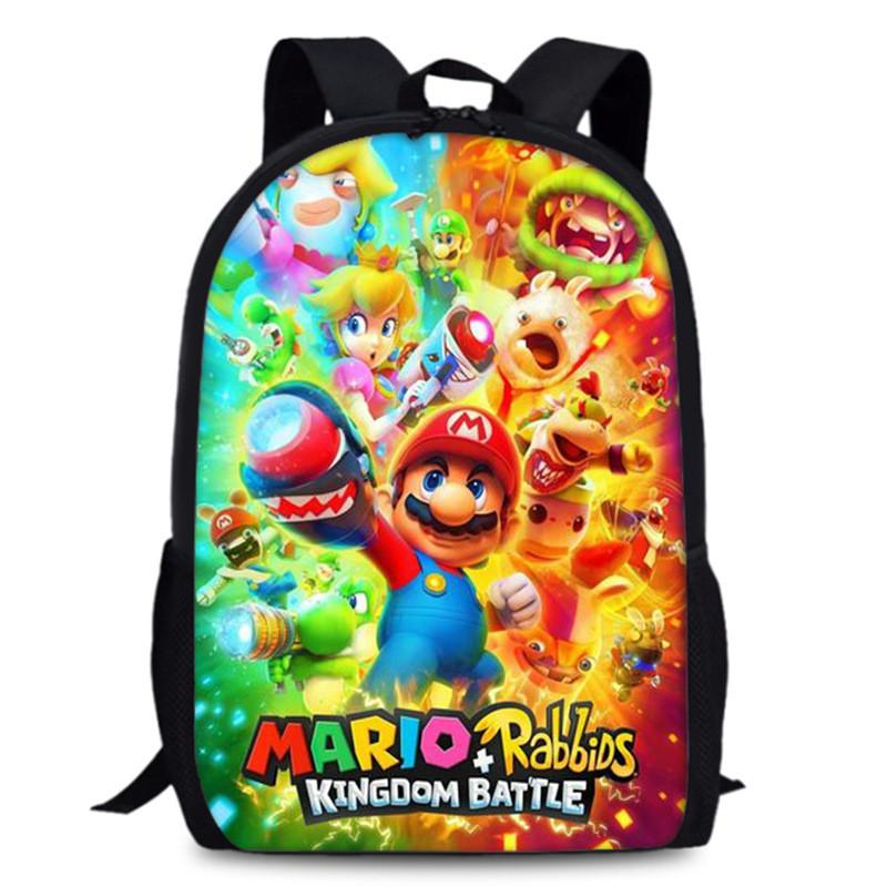 Mario Super Bros School Backpack Large Capacity Oxford Schoolbag Kids Gifts