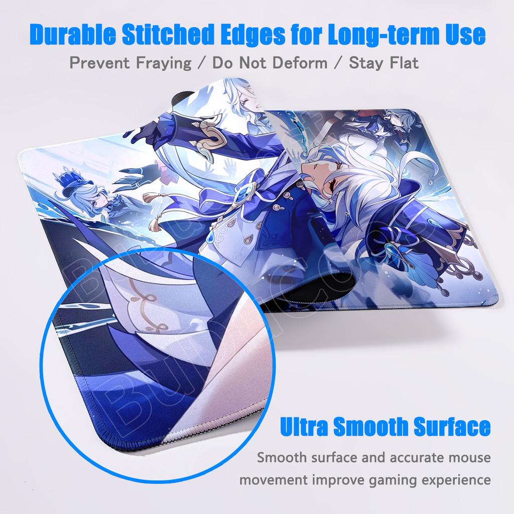 Kawaii Girl Keyboard Mat Furina Anime Mousepad HD New Pretty Genshin Impact Game Office PC Desk Mat Carpet Non-slip speed rubber