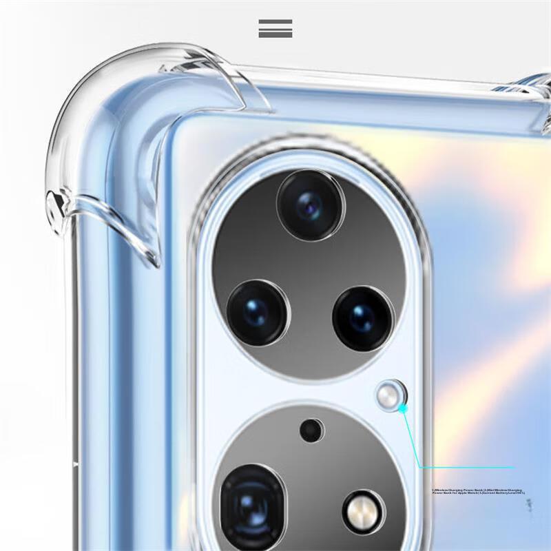 Kelleia Huawei P50 Pro Phone Case, Full Protection Shockproof TPU Airbag Soft Case/Protective Cover, Transparent, 6.6 Inches