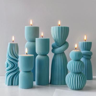 Artistic Striped Roman Column Silicone Mould For Handmade Candle Home Decoration And Craft Projects