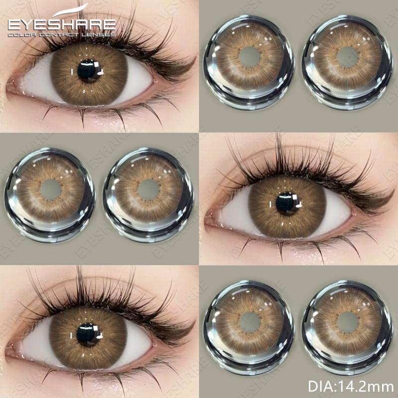 Eyeshare 2PCS PATTAYA Colored Contact Lenses for Eyes 0 ~ -8.00 Prescription Myopia Contact Lenses Natural Lens Beauty Cosmetics