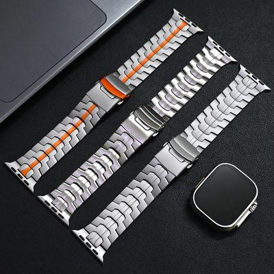 Ζώνη από ανοξείδωτο χάλυβα για Apple Watch Ultra 2 49mm 6 5 4 Se 3 42mm 44mm Χρώμα τιτανίου Μεταλλικό λουρί για iwatch Series 9 8 7 45mm