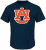 Auburn Tigers Mens Blue Giant Logo Short Sleeve T Shirt