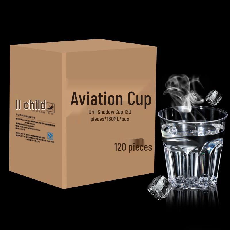 YOUAO 180ml Plastik Einweg-Aviation-Becher, 120er-Packung