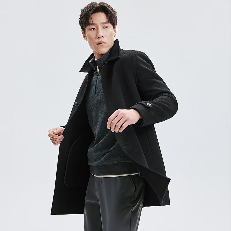 SEPTWOLVES Men's Wool Blend Double-Sided Overcoat