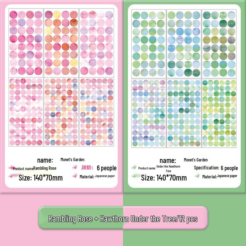 Morandi Fresh Color Retro Round Stickers - Student Style & Self-Adhesive