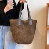 Sommer Strandtaschen für Damen Handgefertigte Rattan Gewebte Umhängetaschen Große Kapazität Strohtasche Bohemian Lässige Reise Handtasche Tragetaschen
