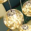 Modern LED Chandelier Glass Ball Dimmable Pendant Lamp for Staircase Living Room Home Decor Suspension Lighting Design Lusters