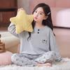 100% Cotton Girls Pajama Set Long Sleeve Round Neck Loose Fit Princess Style Kids Ages 8 Home Wear