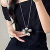 Silver Simple and Old Retro Starfish Pendant Necklace Women's Seaside Vacation Style High-end Long Sweater Chain Accessories