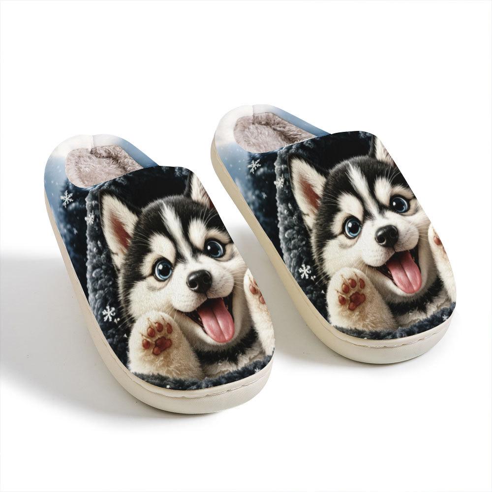 Casual Cotton Shoes - Cute Cartoon Home Slippers for Both Men and Women