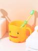 1pc Cute Yellow Duck Cup, Plastic Smile Face Tumbler, Bathroom Rinse Mug, Toothbrush Holder, Durable Water Cup For Home