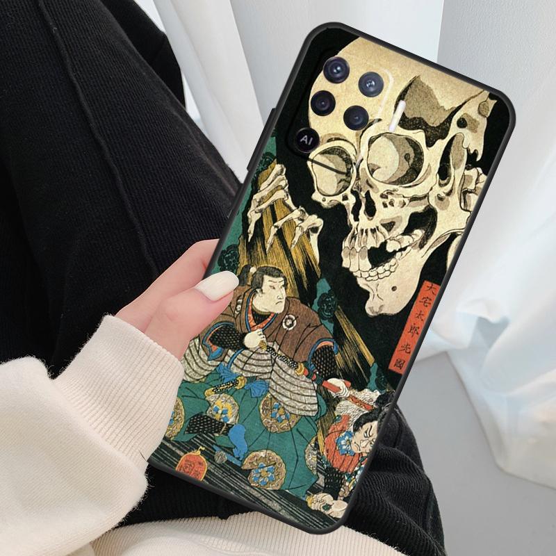 Japanese Ukiyo-e Art Case For Oppo A54 A74 A94 A18 A57 A17 A77 A38 A58 A78 A98 A80 A60 A40 A96 A76 A16 A15 A5 Pro