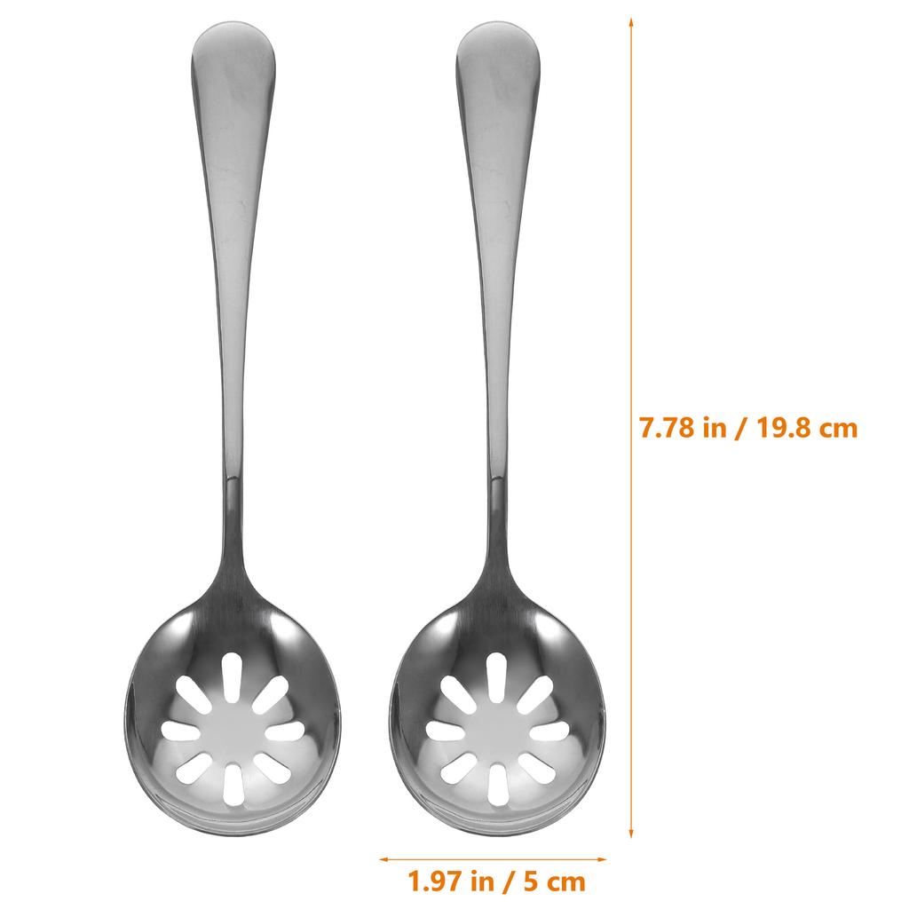 2pcs Stainless Steel Slotted Spoons for Cooking Serving Practical Household Utensils Perfect for Daily Use Parties