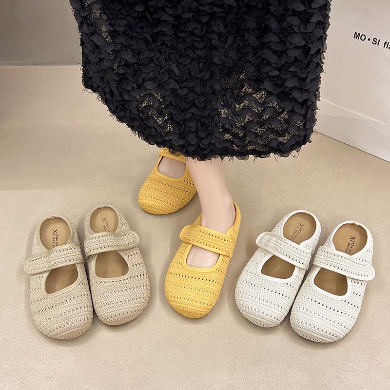 Mode Fad Weben Mesh Ballerinas Damen Hausschuhe Designer Klassische Pantoletten Schuhe Lässige Wandersandalen 2025 Sommer Neu Zapatillas De Mujer