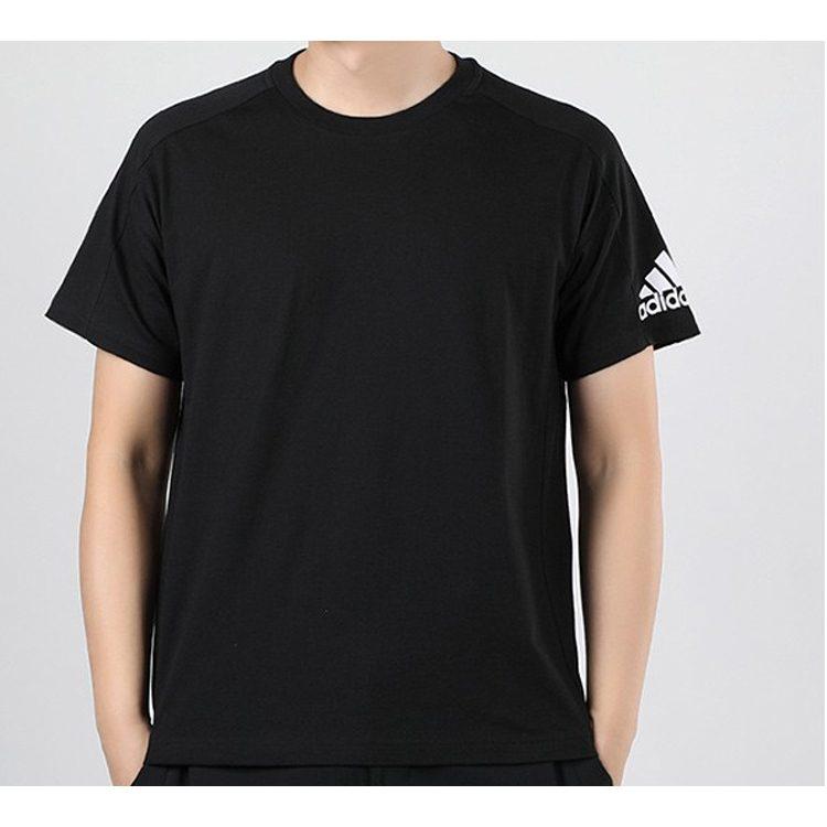 adidas T Shirts Men's Black Crew Neck Moderate Straight Fit FL3949
