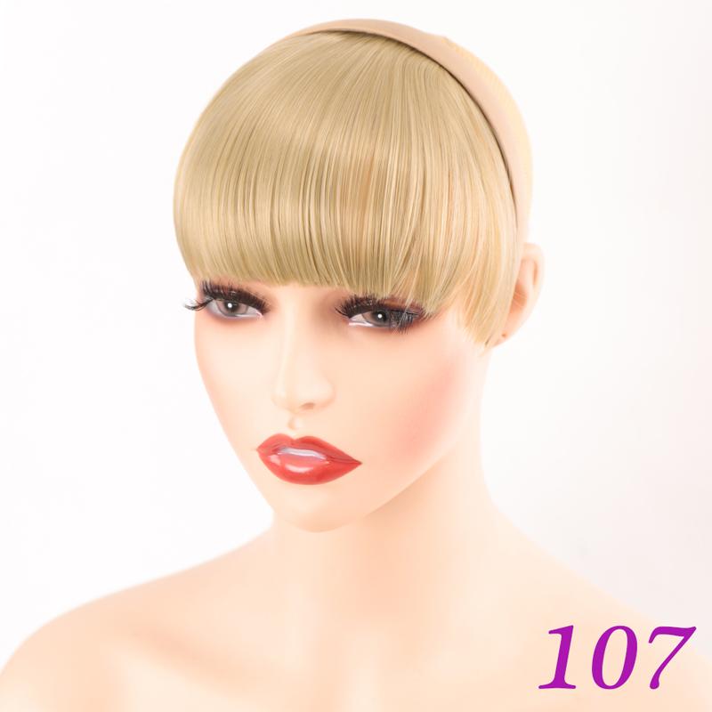 Synthetic Heat Resistant Hair Neat Fringe With Braids Headband Blunt Bangs Hair Extensions For Women Hairpieces