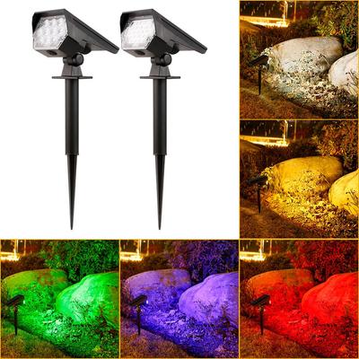 Waterproof Solar Garden Spotlight with Ground Plug & Tree Mounting