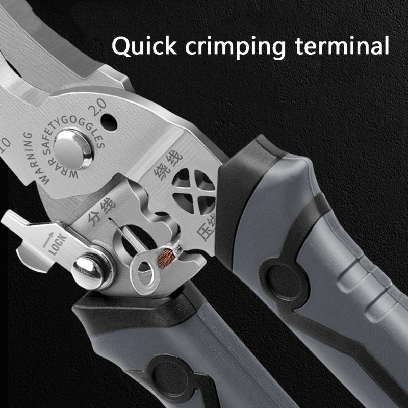 Professional Electrician Wire Stripper Crimping Tool Efficient Function Pliers Ergonomic Handle Carbon Steel Build For Home Workshop Use