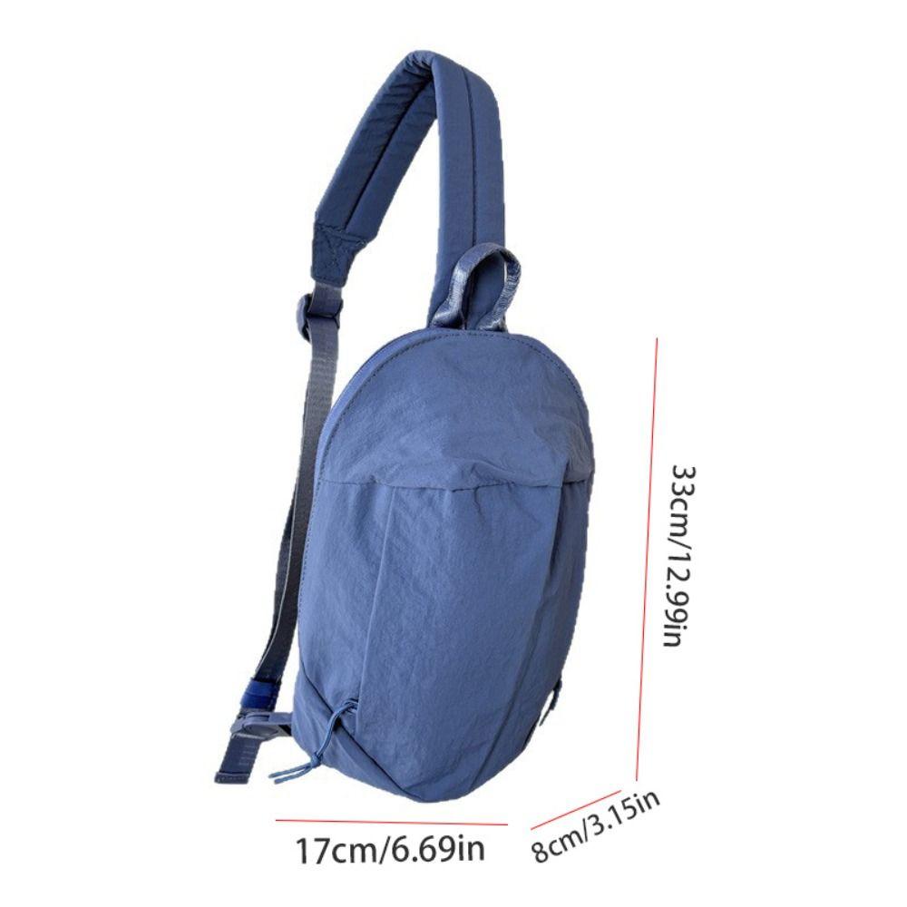 Large Capacity Sports Crossbody Bag Solid Color Outdoor Chest Bag Nylon Shoulder Bag  Hiking