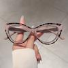 Hollowed Cat Eye Glasses Women  Stylish Blue Light Blocking Eyewear Trendy Fashion Brand Design Patchwork Eyeglasses