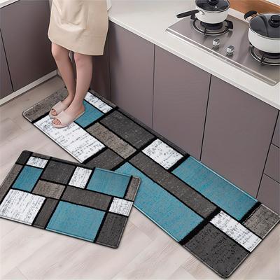 Geometrie-Küchenmatte, weich, verdickt, Küchenbodenmatte, wasserdicht, rutschfest, ölbeständig, Bodenmatte, Läufer
