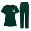 3Xl Men'S And Women'S Casual Loose Large Size Wind Hand Washing Clothes Doctor Nurse Clothes Work Clothes Solid Color Set Short Sleeves