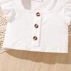 Children's Clothing Summer 4-7Y Short-sleeved New Square Neck Short-sleeved Top + Short Skirt Girls 2pcs Suit