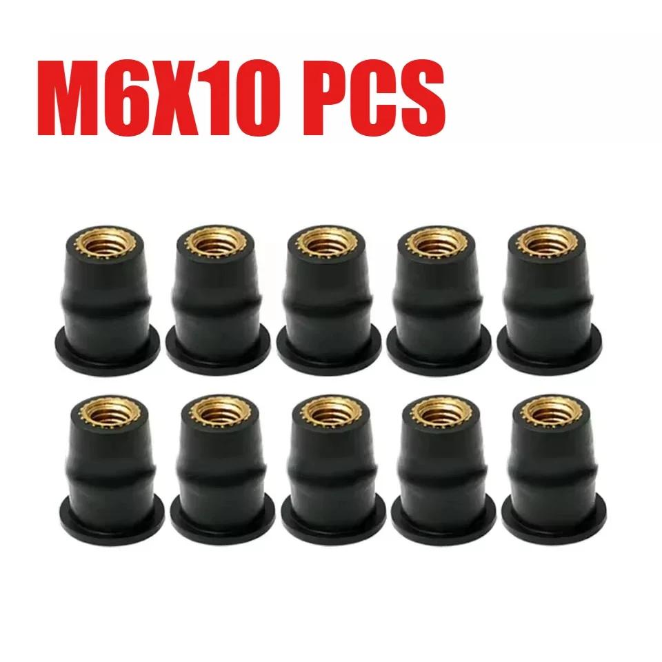 Noci per Vetro Paravento M5/M6 Moto Bulloni Carena Viti di Espansione in Gomma Fasteners 10/20/30 PZ Accessori Moto