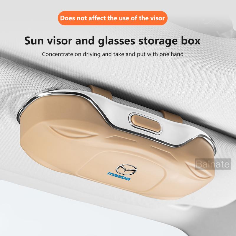 For Mazda SKYACTIV Axela Atenza CX30 CX5 CX8 CX9 MX5 RX8 Car Visor Sunglasses car Glasses Case Glasses Holder Glasses Clip Box