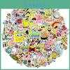 Levendige Sponge Bob Stickers Set Van 50 Voor Laptops Skateboards En Fietsen