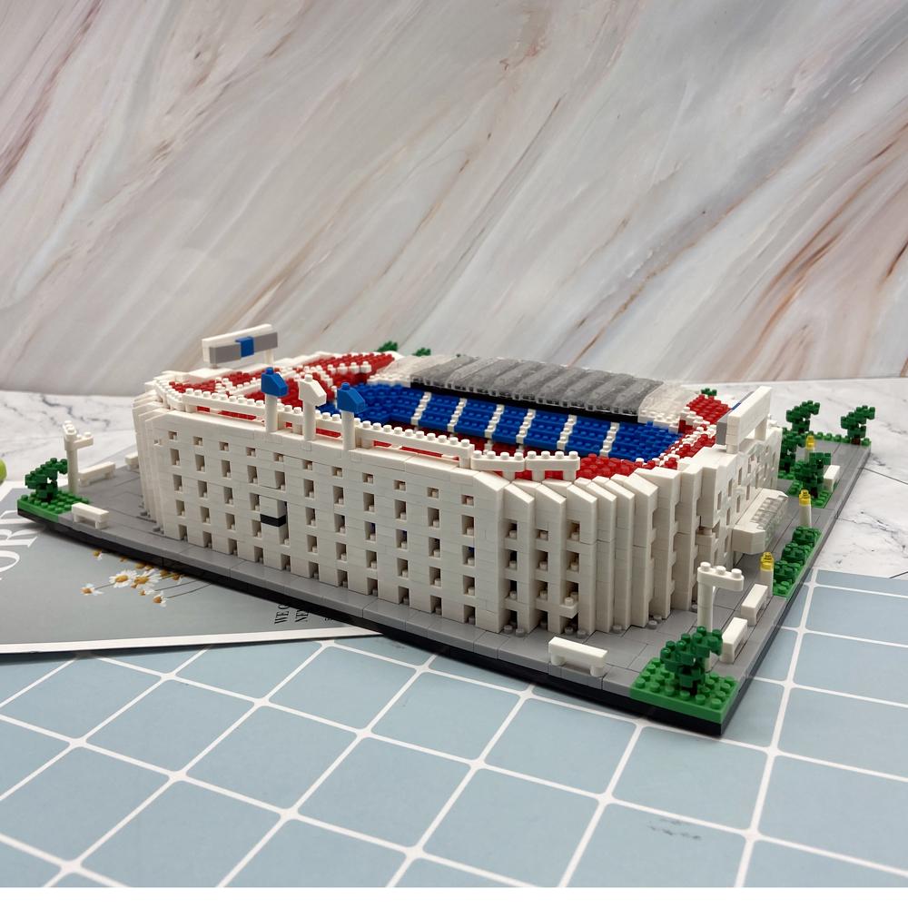 Barcelona Style Soccer Stadium Model Party Gifts Micro Mini Bricks Architecture Football Field Building Blocks Set Toys for Adul