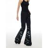 Print Elastic Waist Casual Black Y2g Sexy Sweatpants