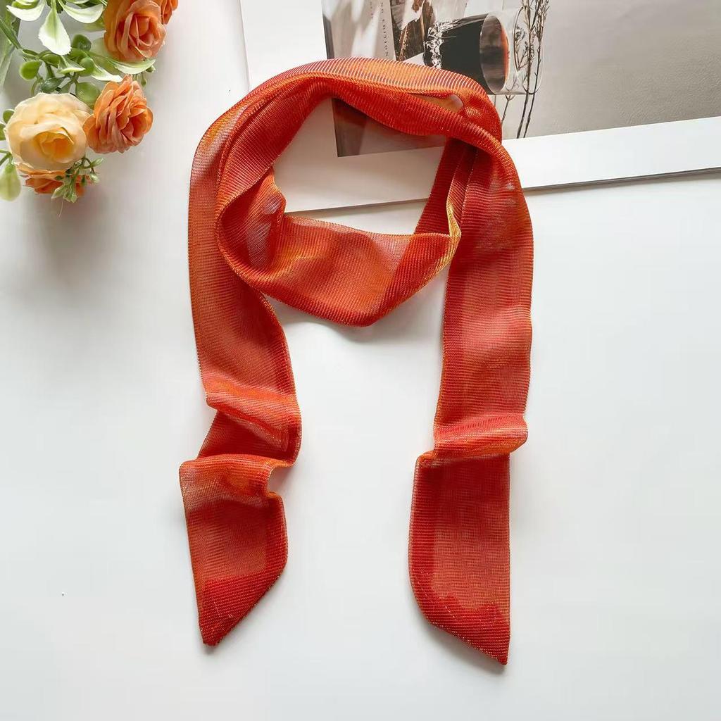 Korean Style Summer Iridescent Pearlescent Silk Scarf - Lightweight & Breathable