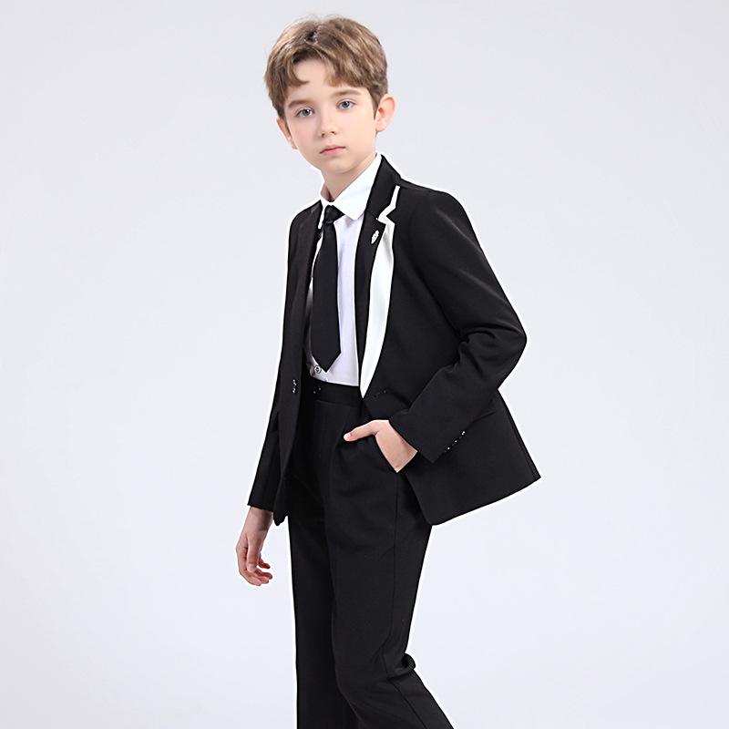 Boys' British Gentleman Suit Set - Formal Wear for Piano, Host Speech, or First Birthday