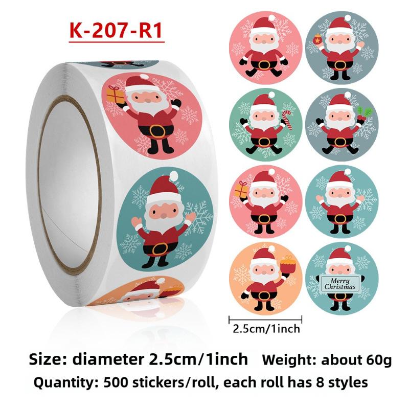 

500 шт./рулон рождественский рулон наклейки уплотнительная наклейка праздничное украшение изысканная наклейка стакан для воды чехол для телефона планшет DIY наклейка