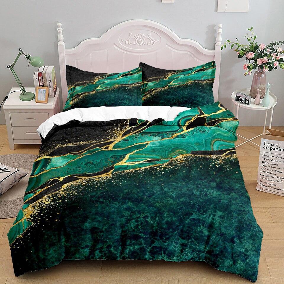 

Bedding Digital Printing Three-Piece Black Gold Marble Nordic Luxury Design Home Textiles 70 * 133