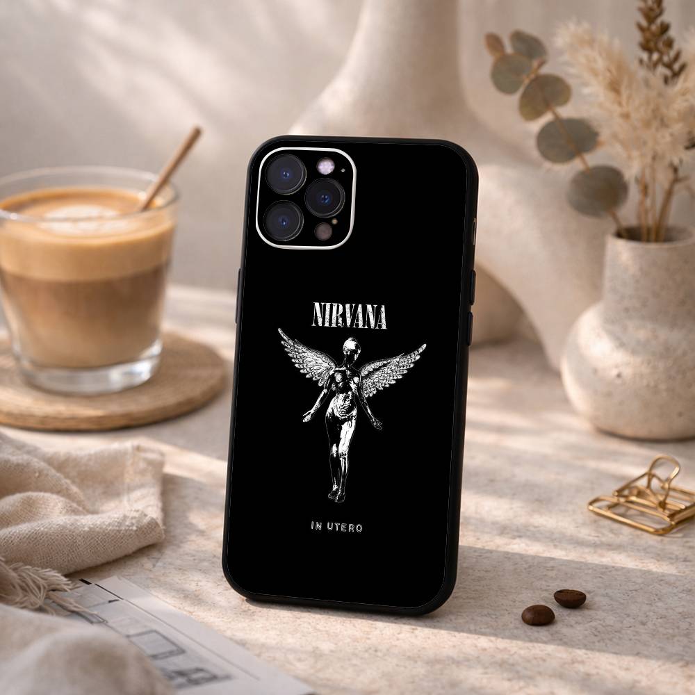 L-Lamentably N-Nirvana R-Rock Band Phone Case For iPhone17,16,15,14,13,12,Plus,Pro Max, 5G Others Soft Black Cover
