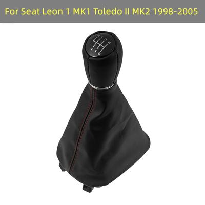 5/6 Speed Car Styling Gear Shift Knob Lever Shifter Gaiter Boot Cover Case Collar For Seat Leon 1 MK1 Toledo II MK2 1998-2005