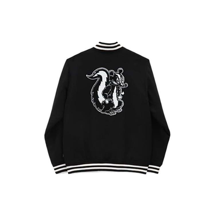 Vans CHECKERBOARD RESEARCH VARSITY Jackets Men's Black Baseball Collar Moderate Other VN0A7S92BLK