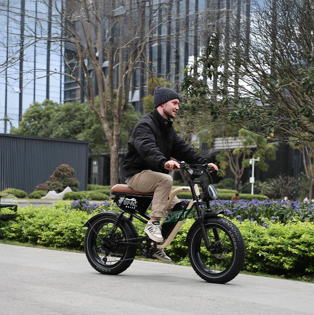 OneSport W66 Retro electric bike 20", 500W motor, 48V 13.5Ah battery, range 40-100 km, full suspension, LED display