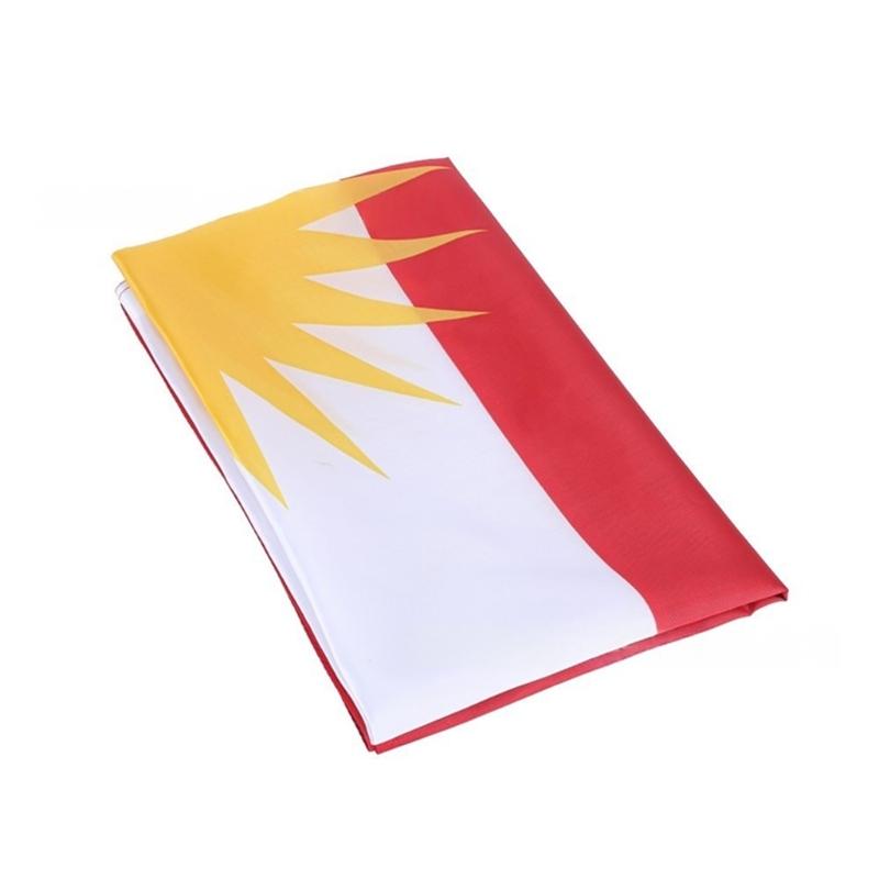 5ft X 3ft Polyester Fabric Kurdistan Country Flag With Reinforced Edges For Sports Activity And Cultural Celebration