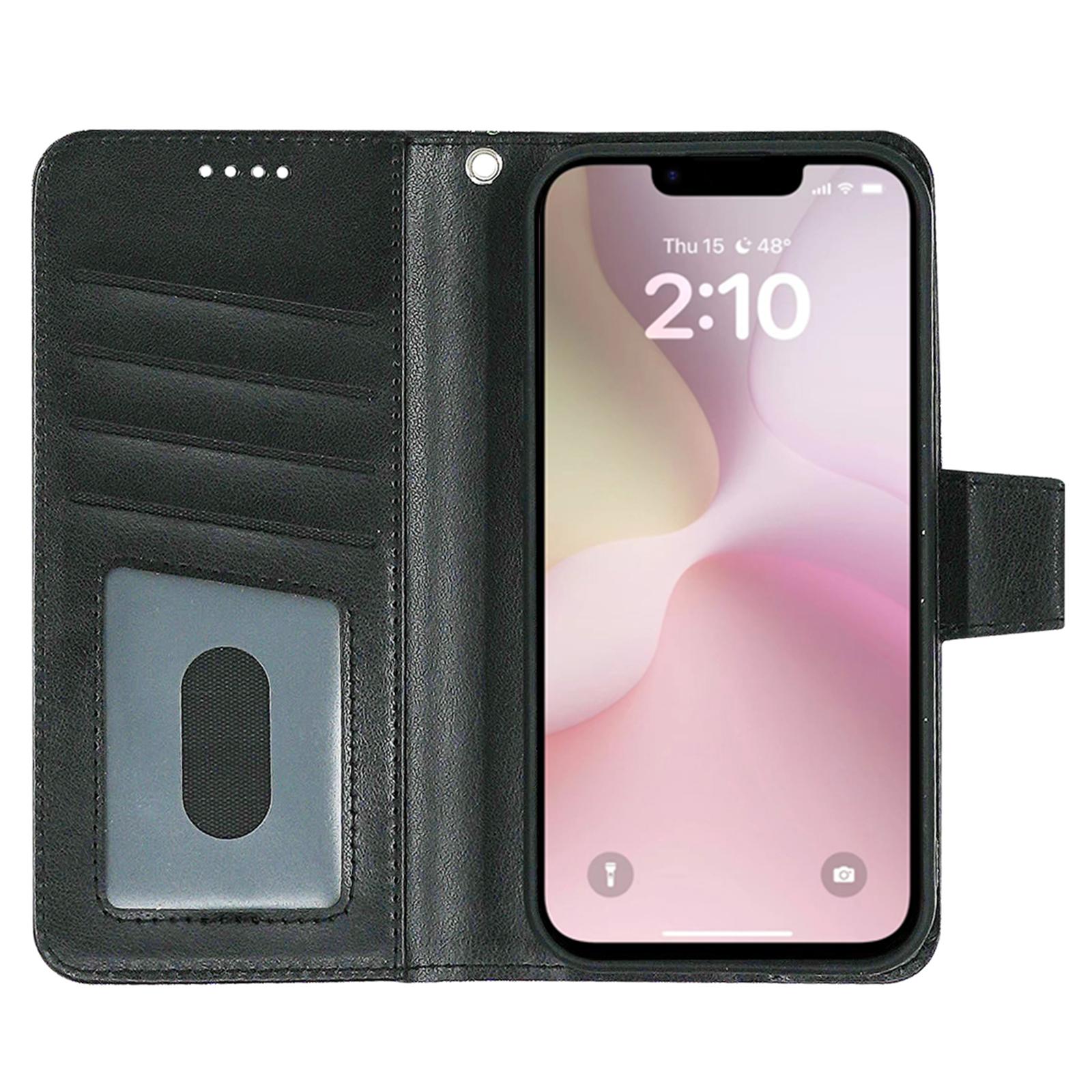 

For iPhone 16e Case Stand Card Holder Wallet Leather Phone Cover Rose Gold