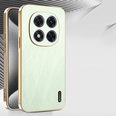 Phone Case for Redmi Note 14 13 4G / Redmi Note 14 13 Pro Plus 5G 14C A3X Electroplated Gold Wire Pattern Leather Protective Cover