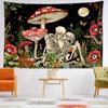 Skeletons And Mushrooms Tapestry Wall Hanging Psychedelic Witchcraft Aesthetics Room Hippie Tapiz Artist Home Decor