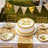 100pcs 25th Wedding Anniversary Confetti, Silver Glitter Table Scatter Decorations for 25th Anniversary Party Supplies