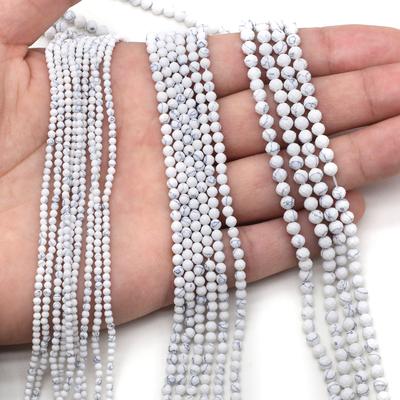 Natuursteen kralen wit turkoois ronde gefacetteerde kralen bedels voor sieraden maken DIY ketting armband oorbellen accessoire
